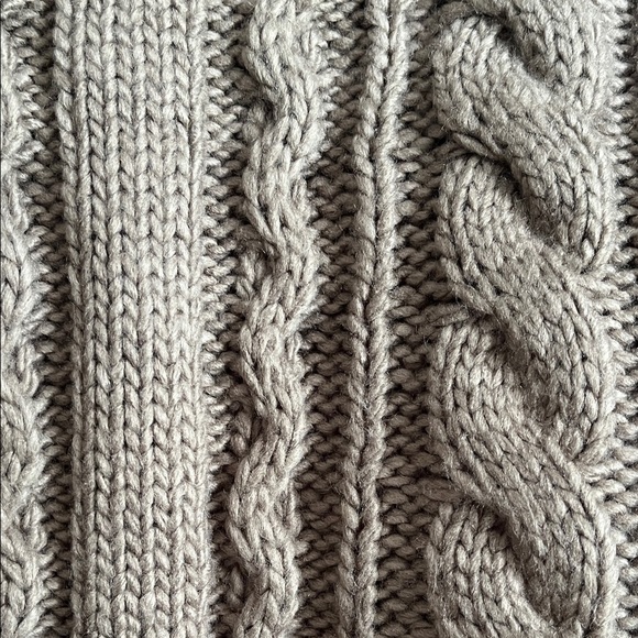 ASTR REVOLVE Taupe Brown Cable Knit Turtleneck Cropped Sweater, Size M - Picture 10 of 15